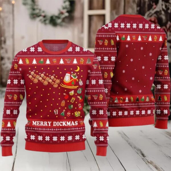 Funny Merry Dickmas Ugly Sweater Christmas 2025
