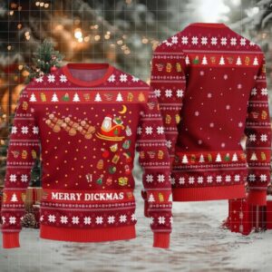 Funny Merry Dickmas Ugly Sweater Christmas 2025