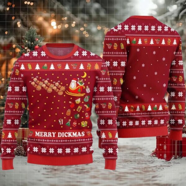 Funny Merry Dickmas Ugly Sweater Christmas 2025