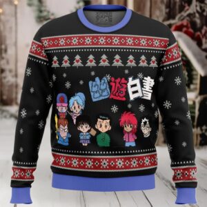 Ghost Fighter YuYu Hakusho Chibis Ugly Christmas Sweater