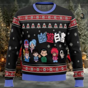 Ghost Fighter YuYu Hakusho Chibis Ugly Christmas Sweater