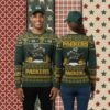 Green Bay Packers Santa Claus Ho Ho Ho Yellow Cute Christmas Ugly Sweater