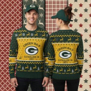 Green Bay Packers Fans Style Yellow Best Christmas Ugly Sweater