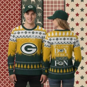 Green Bay Packers Good Day Personalized Yellow Mens Christmas Ugly Sweater