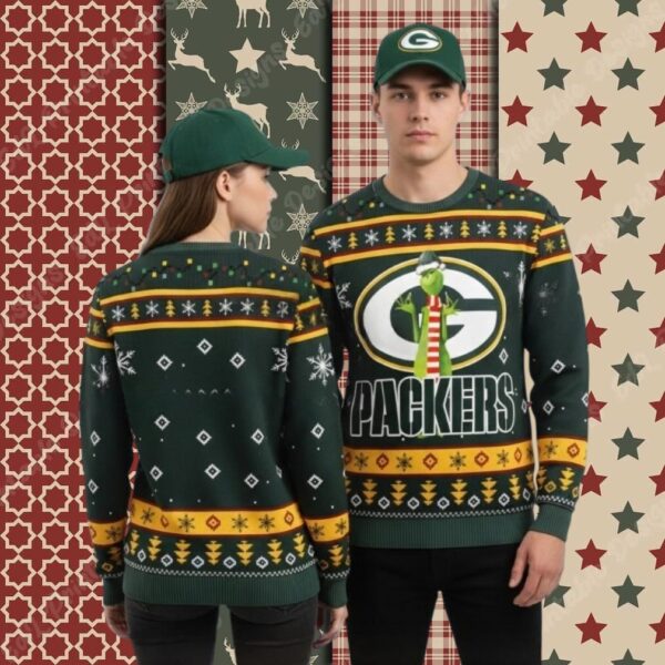 Green Bay Packers Grinch Xmas Womens Christmas Ugly Sweater