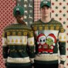 Green Bay Packers Ho Ho Ho Santa Hat Yellow Plus Size Christmas Ugly Sweater