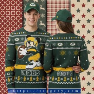 Green Bay Packers Mickey Mouse Player Best Christmas Ugly Sweater