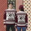 Green Bay Packers Golden Skull Womens Xmas Ugly Sweater