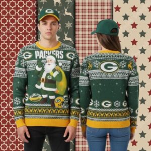 Green Bay Packers Santa Claus Bring Gifts Best Christmas Ugly Sweater