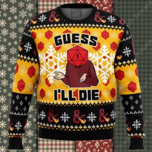 Guess I’ll Die Dungeons & Dragons Ugly Christmas Sweater