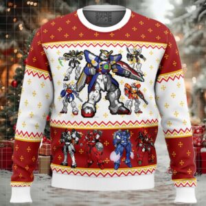 Gundam Wing Sprites Ugly Christmas Sweater