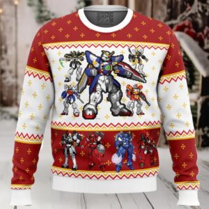 Gundam Wing Sprites Ugly Christmas Sweater