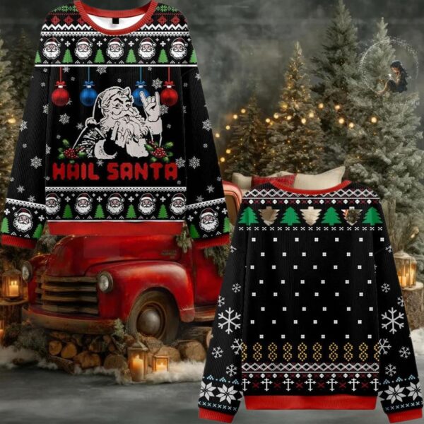 Hail Santa Claus Ugly Sweater 2025 Christmas