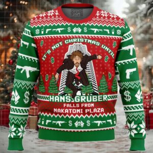 Hans Gruber Fall Nakatomi Plaza Die Hard Ugly Christmas Sweater