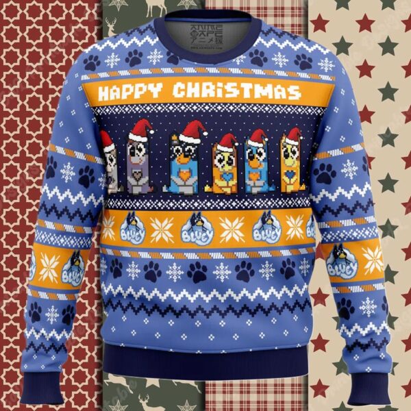 Happy Christmas Bluey Ugly Christmas Sweater