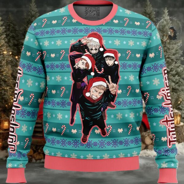 Happy Dub Cast Jujutsu Kaisen Ugly Christmas Sweater