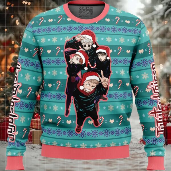 Happy Dub Cast Jujutsu Kaisen Ugly Christmas Sweater