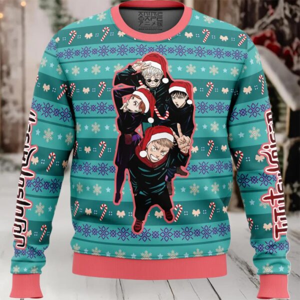 Happy Dub Cast Jujutsu Kaisen Ugly Christmas Sweater