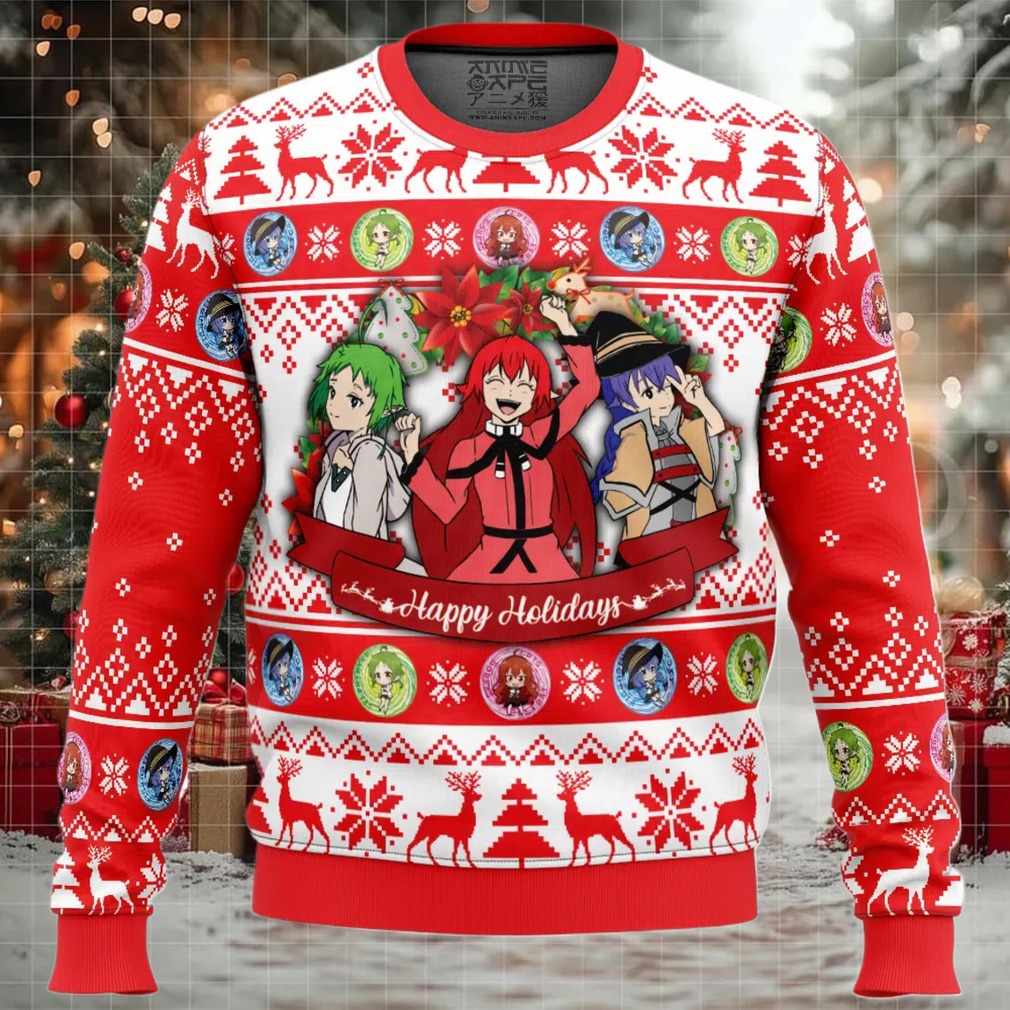 Happy Holidays Mushoku Tensei_ Jobless Reincarnation Ugly Christmas Sweater Image 1
