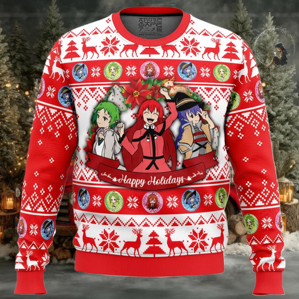 Happy Holidays Mushoku Tensei_ Jobless Reincarnation Ugly Christmas Sweater Image 2