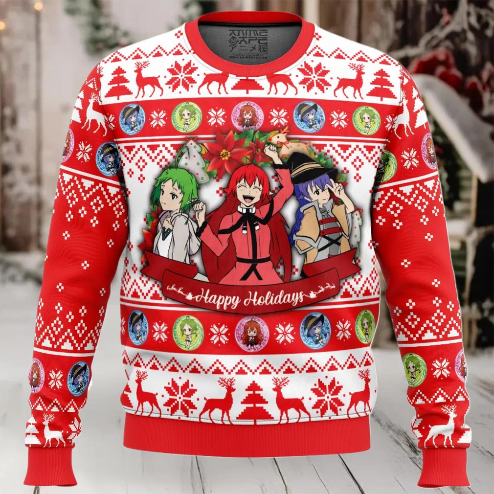 Happy Holidays Mushoku Tensei_ Jobless Reincarnation Ugly Christmas Sweater Happy Holidays Mushoku Tensei_ Jobless Reincarnation Ugly Christmas Sweater