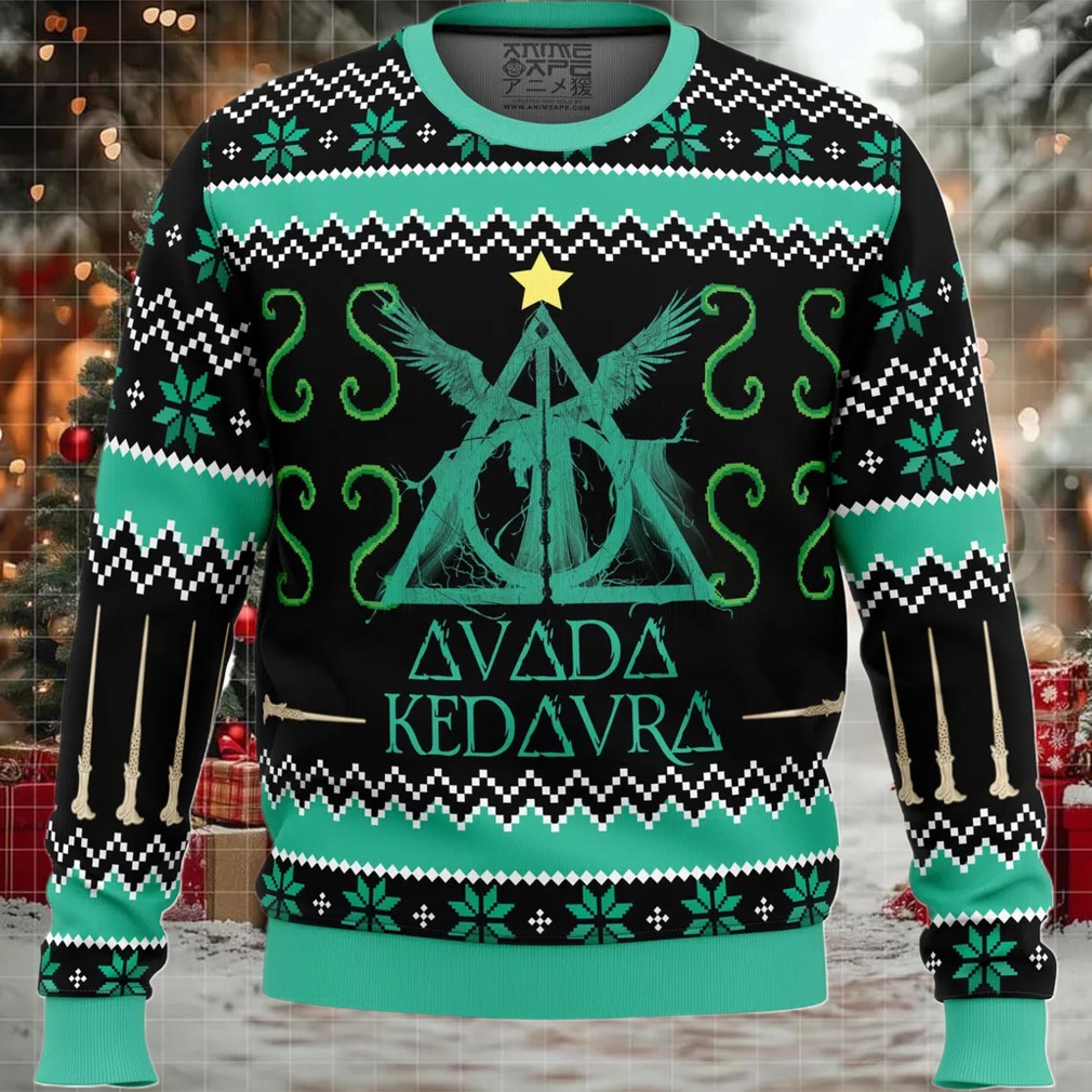 Harry Potter Avada Kedavra Ugly Christmas Sweater Harry Potter Avada Kedavra Ugly Christmas Sweater