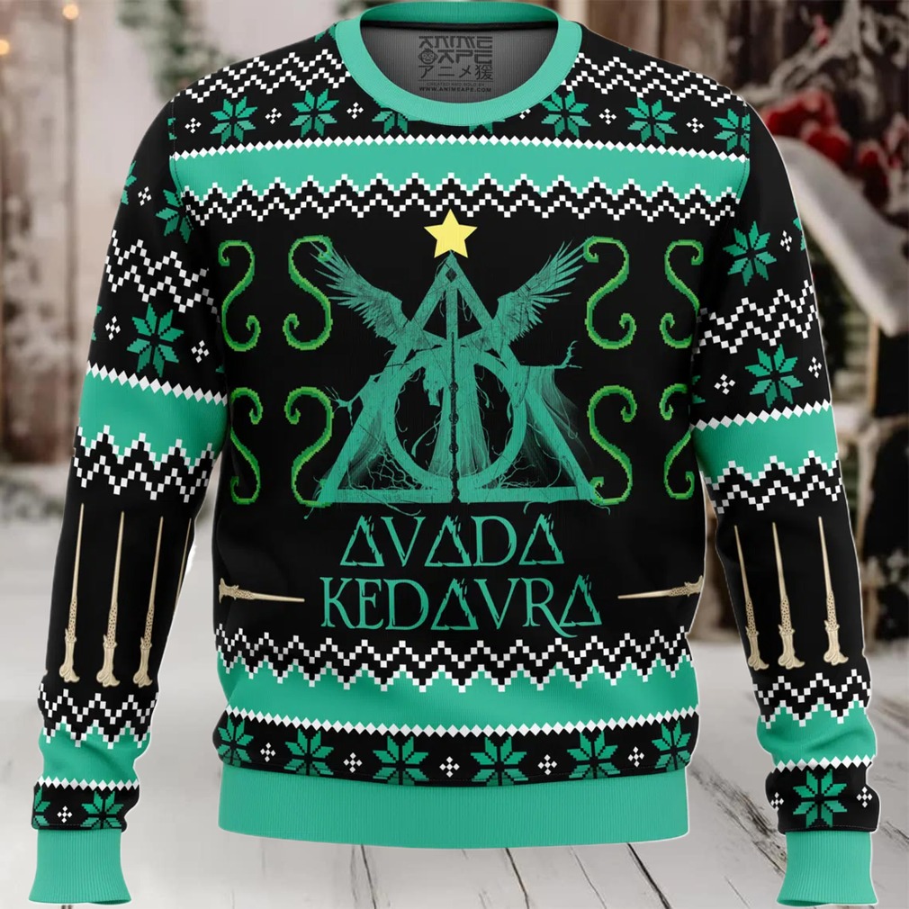 Harry Potter Avada Kedavra Ugly Christmas Sweater Harry Potter Avada Kedavra Ugly Christmas Sweater