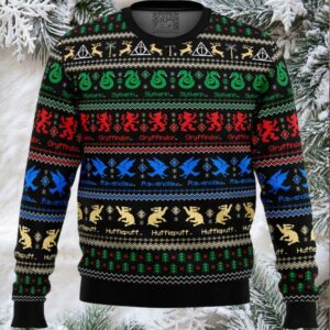 Harry Potter Hogwarts Houses Ugly Christmas Sweater