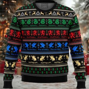 Harry Potter Hogwarts Houses Ugly Christmas Sweater