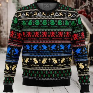 Harry Potter Hogwarts Houses Ugly Christmas Sweater