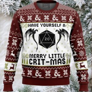 Have Yourself A Merry Little Crit Mas Dungeons and Dragons Ugly Christmas Sweater