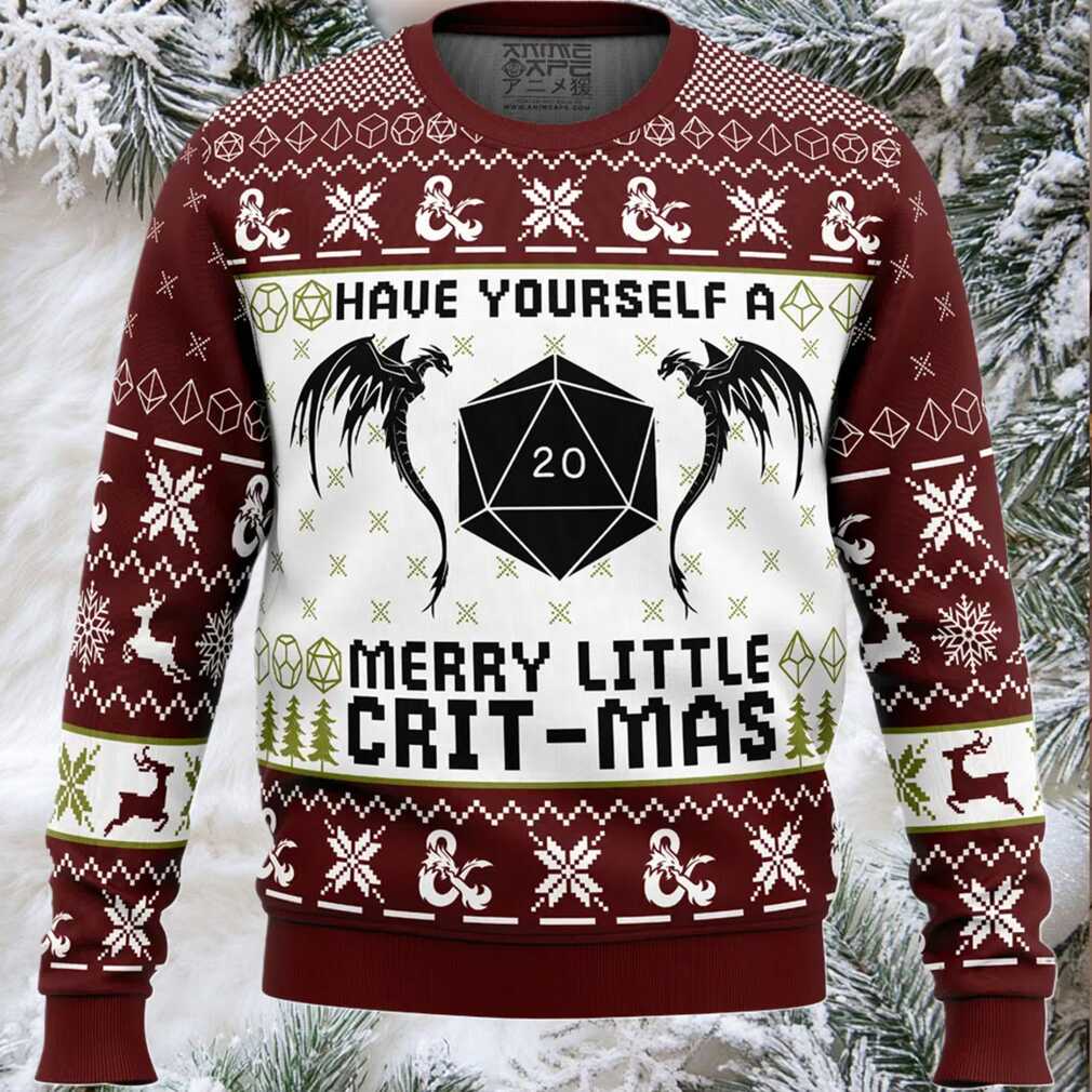 Have Yourself A Merry Little Crit Mas Dungeons and Dragons Ugly Christmas Sweater