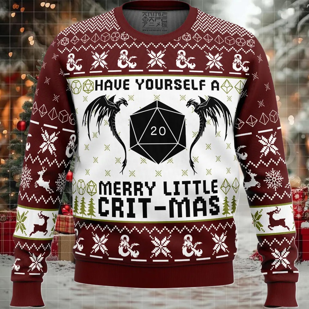 Have Yourself A Merry Little Crit Mas Dungeons and Dragons Ugly Christmas Sweater