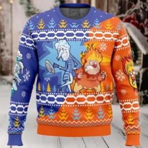 Heat and Snow Miser The Year Without a Santa Claus Ugly Christmas Sweater