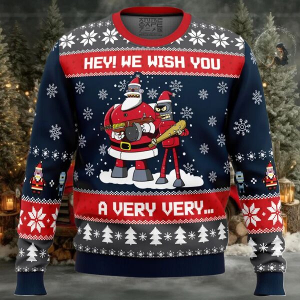 Hey! We Wish You a Futurama Ugly Christmas Sweater
