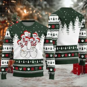 Hilarious Bowling Ugly Sweater Christmas 2025