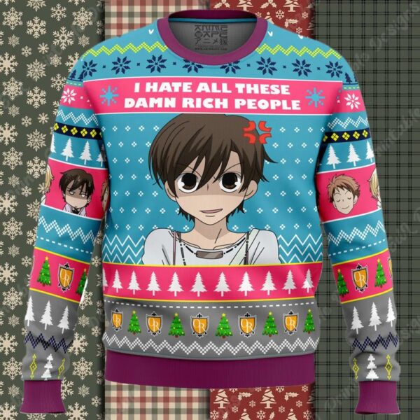 I Hate All Ouran High School Host Club Ugly Christmas Sweater