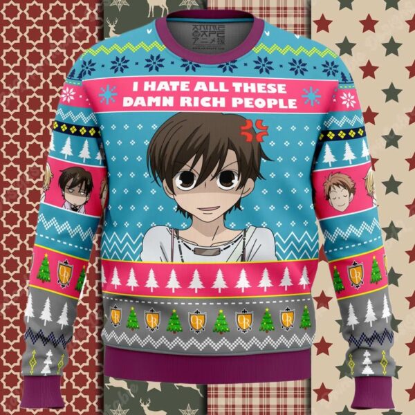 I Hate All Ouran High School Host Club Ugly Christmas Sweater