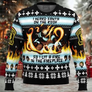 I Heard Santa on the Roof Fire Force Ugly Christmas Sweaters