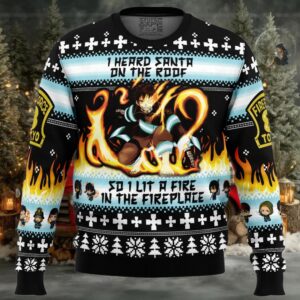 I Heard Santa on the Roof Fire Force Ugly Christmas Sweaters