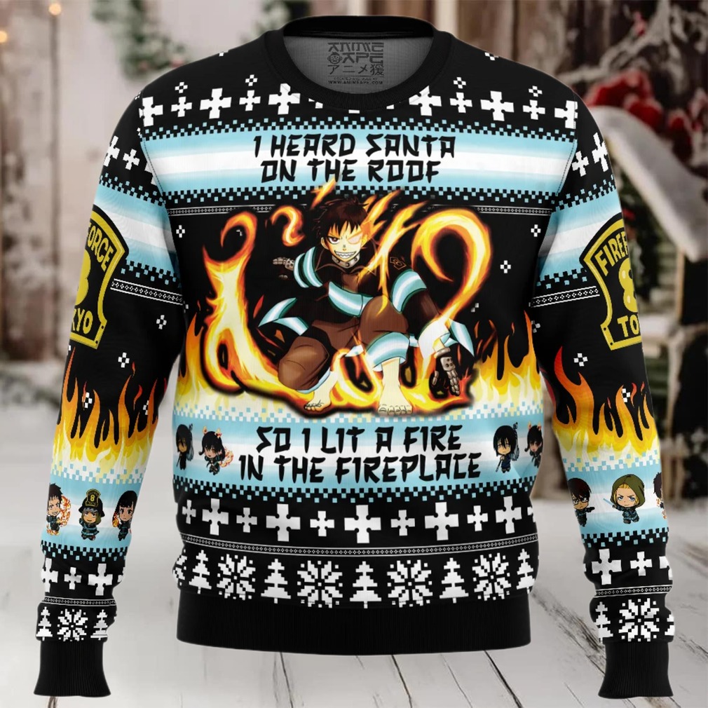 I Heard Santa on the Roof Fire Force Ugly Christmas Sweaters I Heard Santa on the Roof Fire Force Ugly Christmas Sweaters
