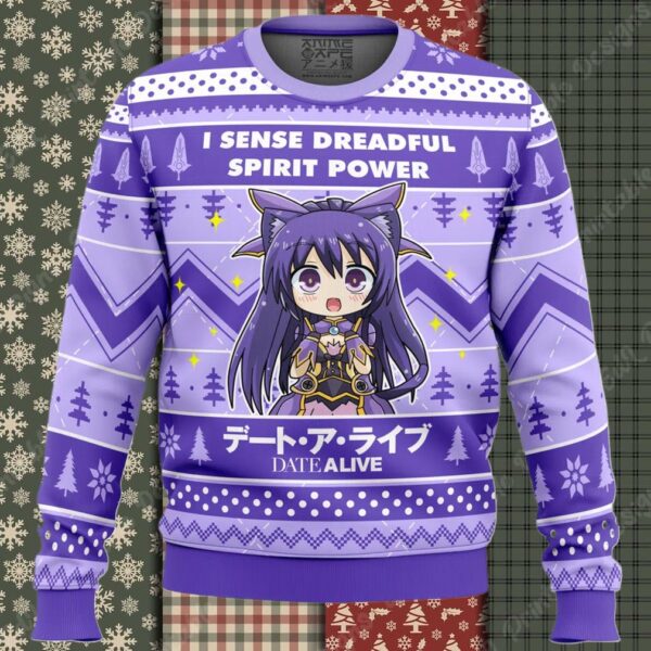 I Sense Dreadful Spirit Power Date A Live Ugly Christmas Sweater