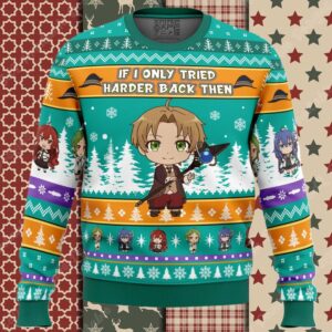 If I Only Tried Harder Mushoku Tensei Jobless Reincarnation Ugly Christmas Sweater