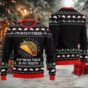 Im Into Fitness Fitness Taco In My Mouth Ugly Sweater Christmas 2025