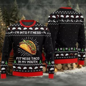 Im Into Fitness Fitness Taco In My Mouth Ugly Sweater Christmas 2025