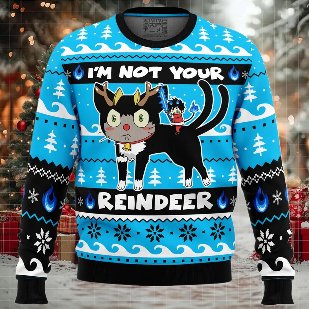 I'm Not Your Reindeer Blue Exorcist Ugly Christmas Sweater