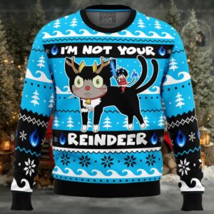 I'm Not Your Reindeer Blue Exorcist Ugly Christmas Sweater