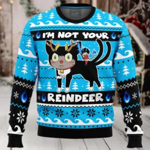 I'm Not Your Reindeer Blue Exorcist Ugly Christmas Sweater