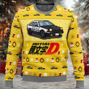 Initial D Classic Toyota Car Ugly Christmas Sweater