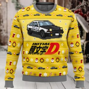 Initial D Classic Toyota Car Ugly Christmas Sweater